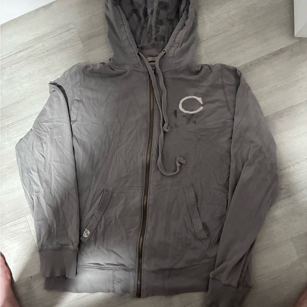 Converse Charcoal Hooded Zip-Up Sweater